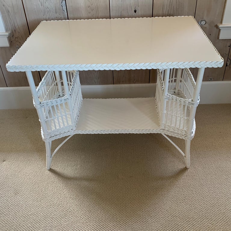 Vintage Wicker Table at 1stDibs