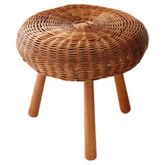 Vintage Wicker tripod stool by Tony Paul