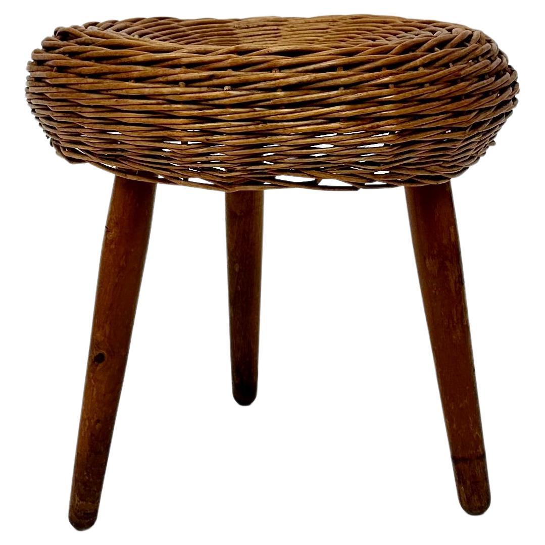 Tony Paul Wicker Stool - 21 For Sale on 1stDibs | tony paul stool