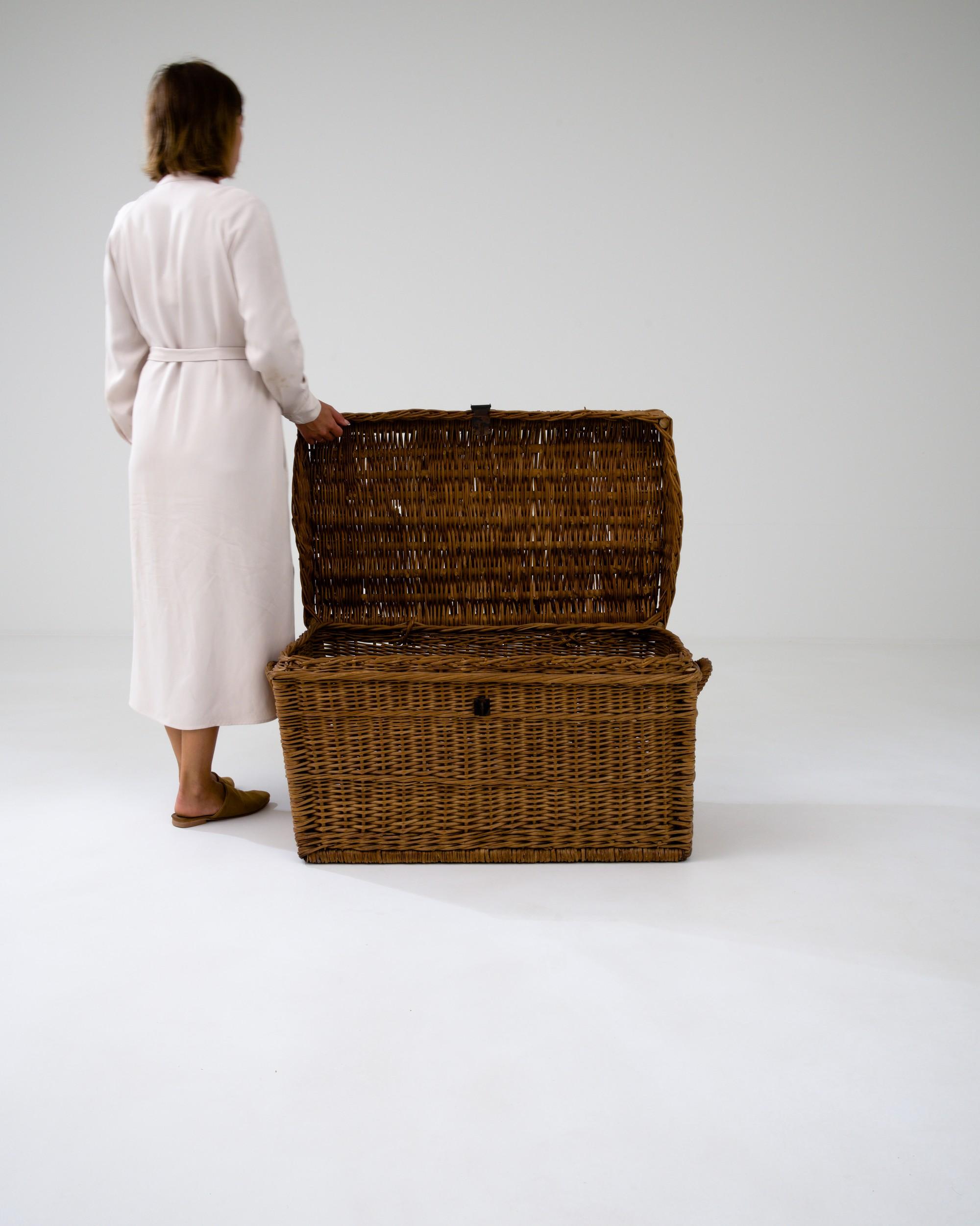 French Vintage Wicker Trunk