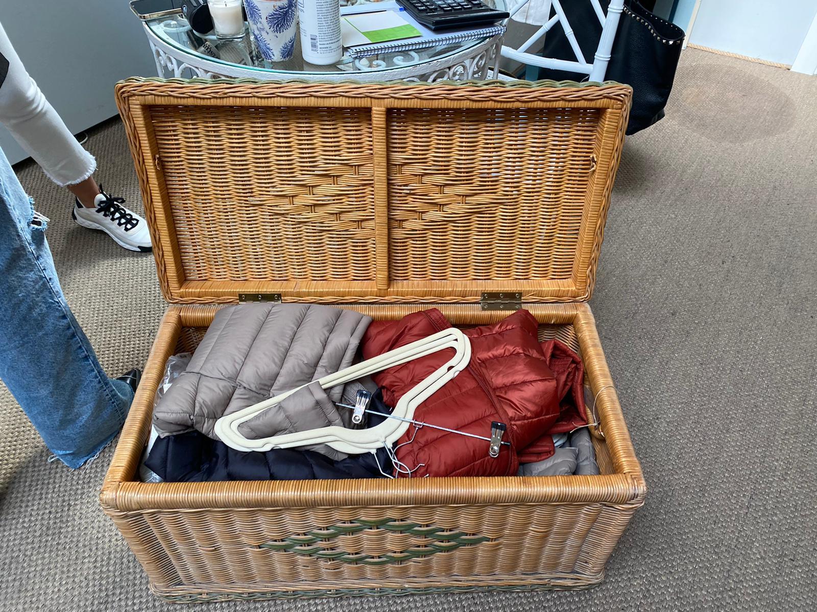 antique wicker steamer trunk