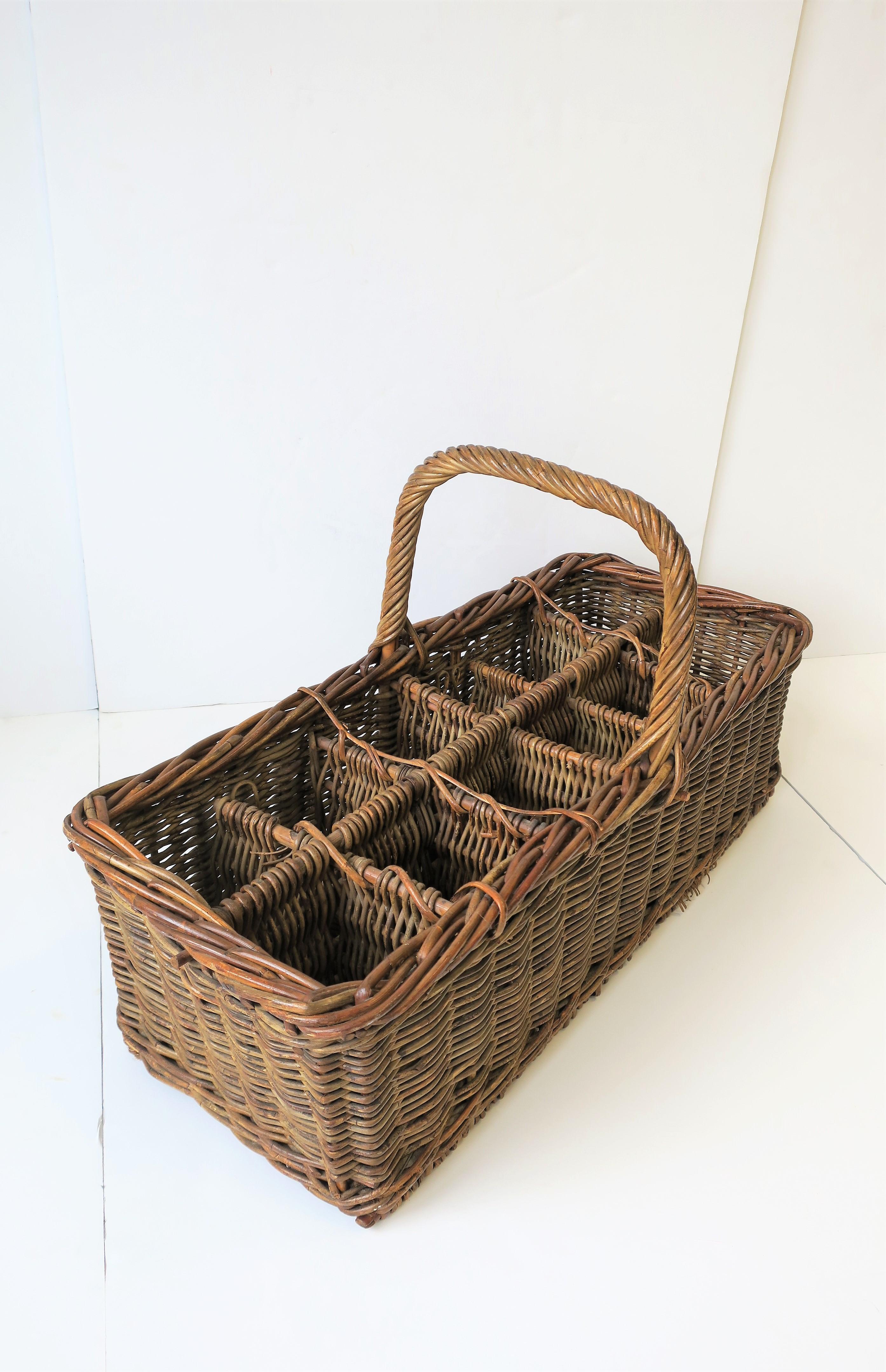 Vintage Wicker Wine Bottle Holder Basket at 1stDibs wicker wine