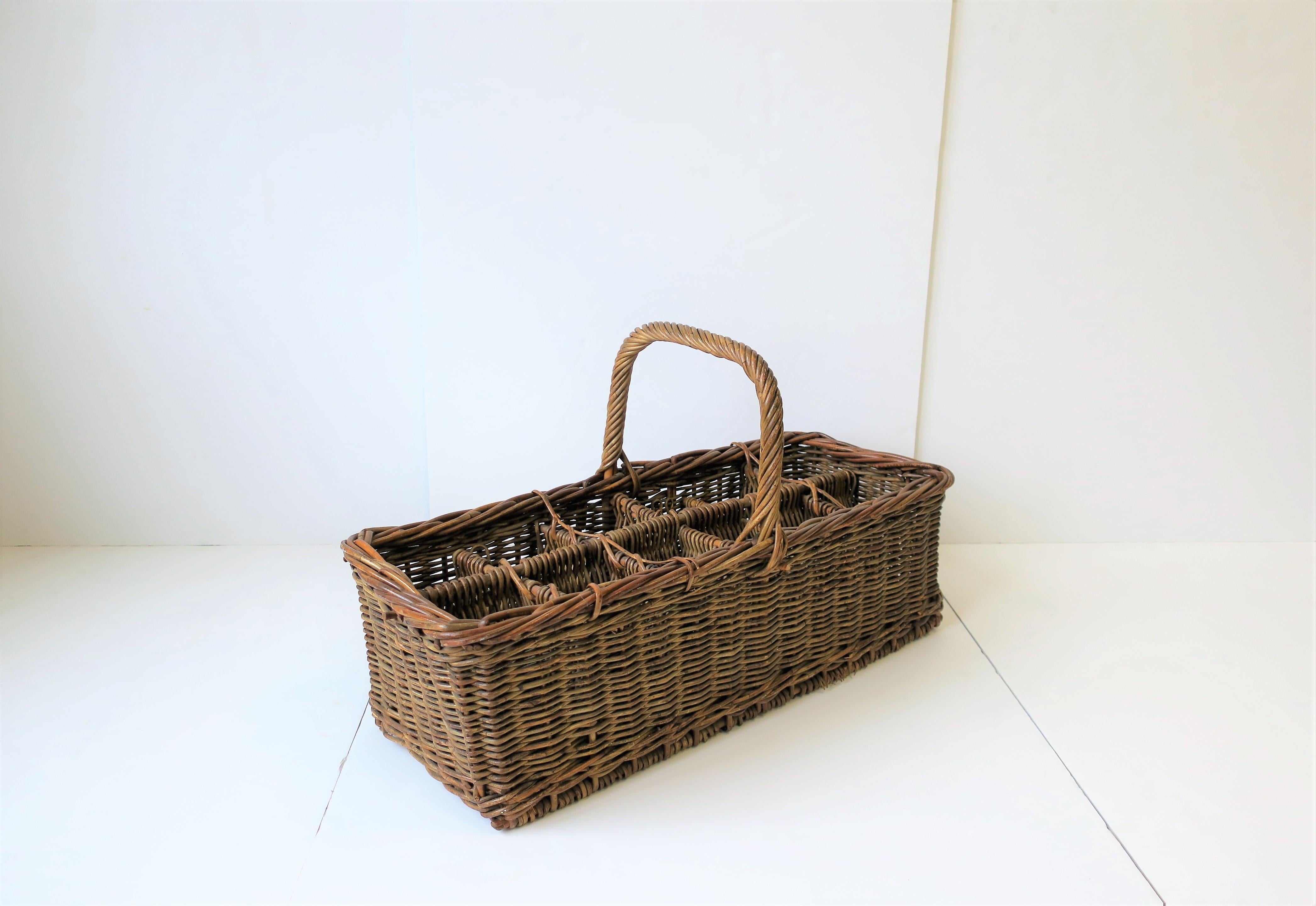 vintage wicker wine basket