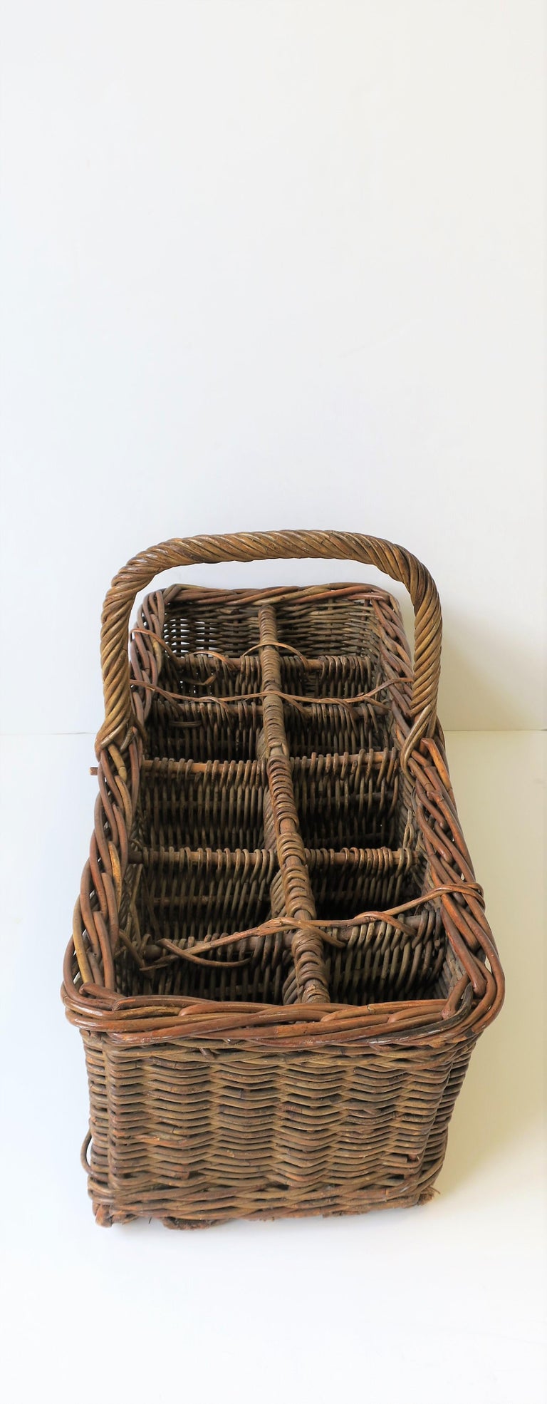 Vintage Wicker Wine Bottle Holder Basket at 1stDibs wicker wine