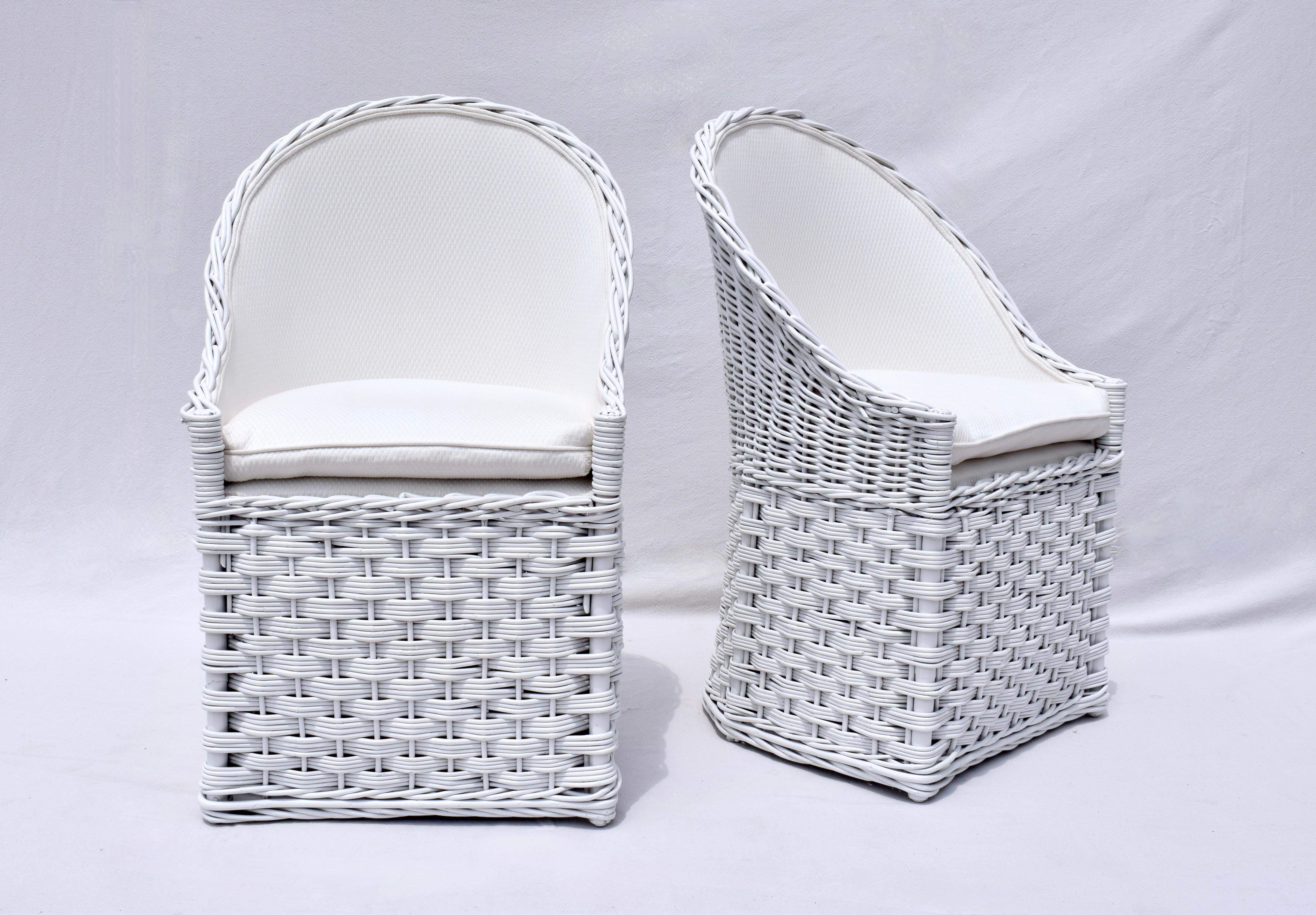 Sillas vintage de ratán trenzado Wicker Works Moderno orgánico