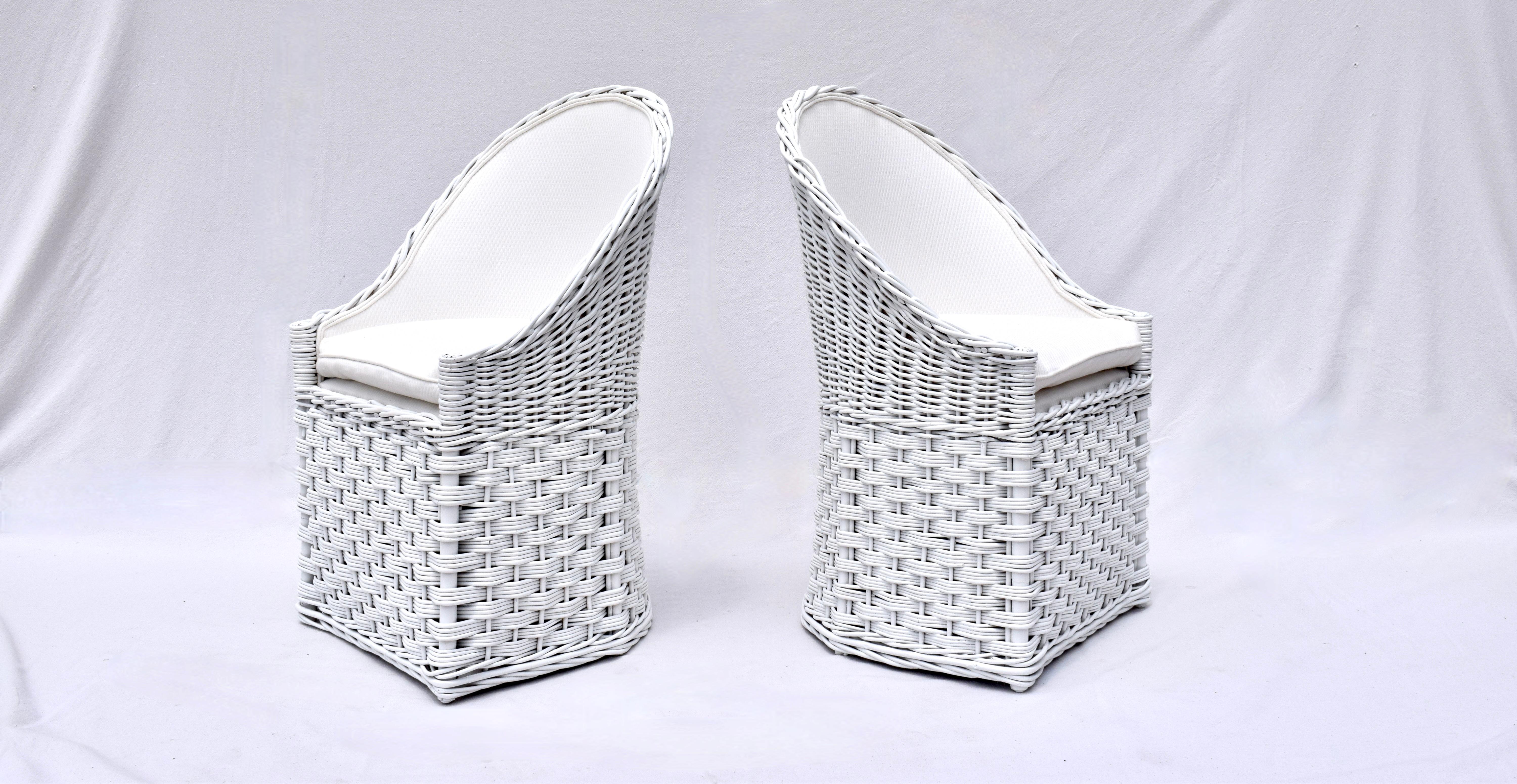 Sillas vintage de ratán trenzado Wicker Works Italiano