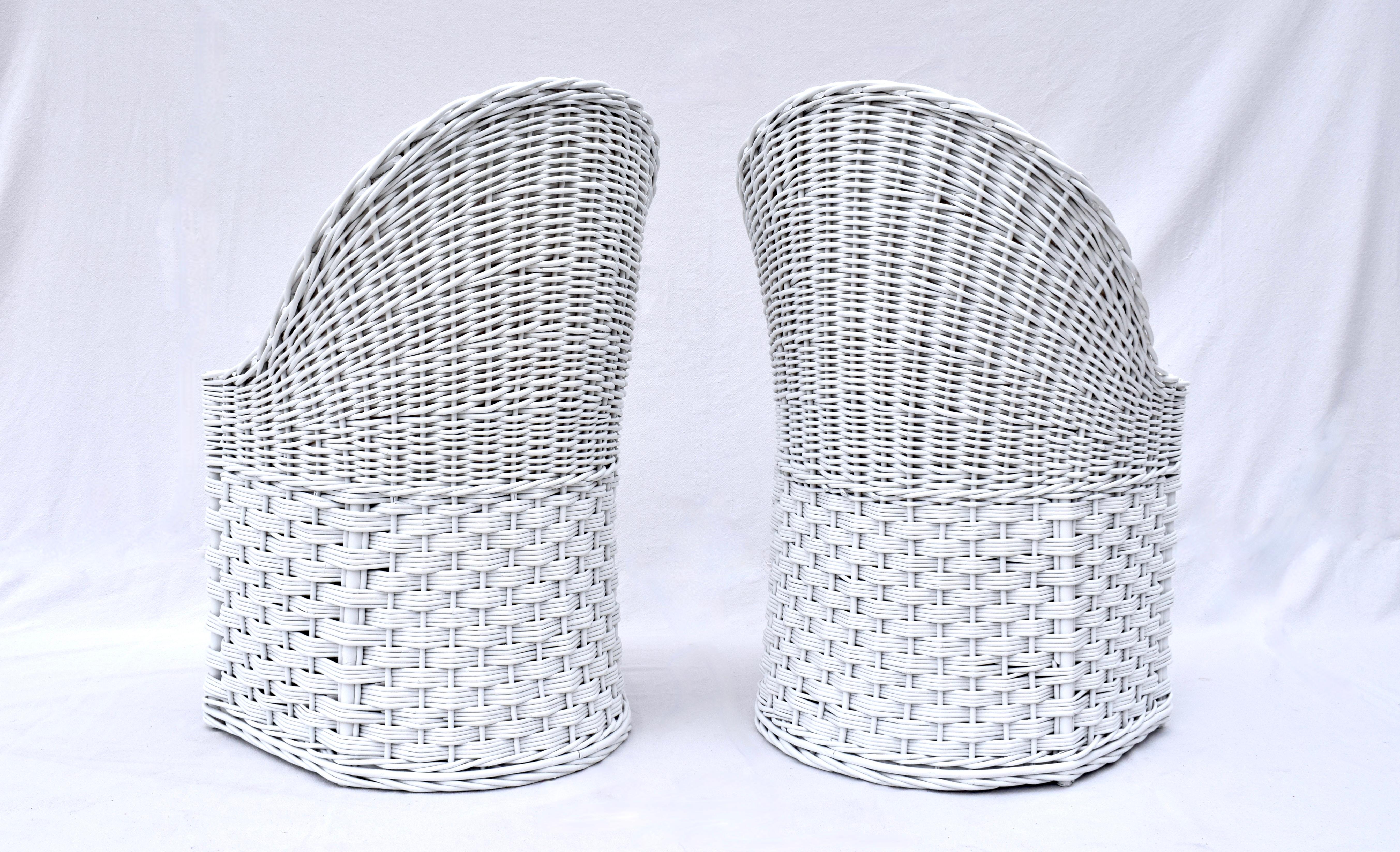 Sillas vintage de ratán trenzado Wicker Works siglo XX