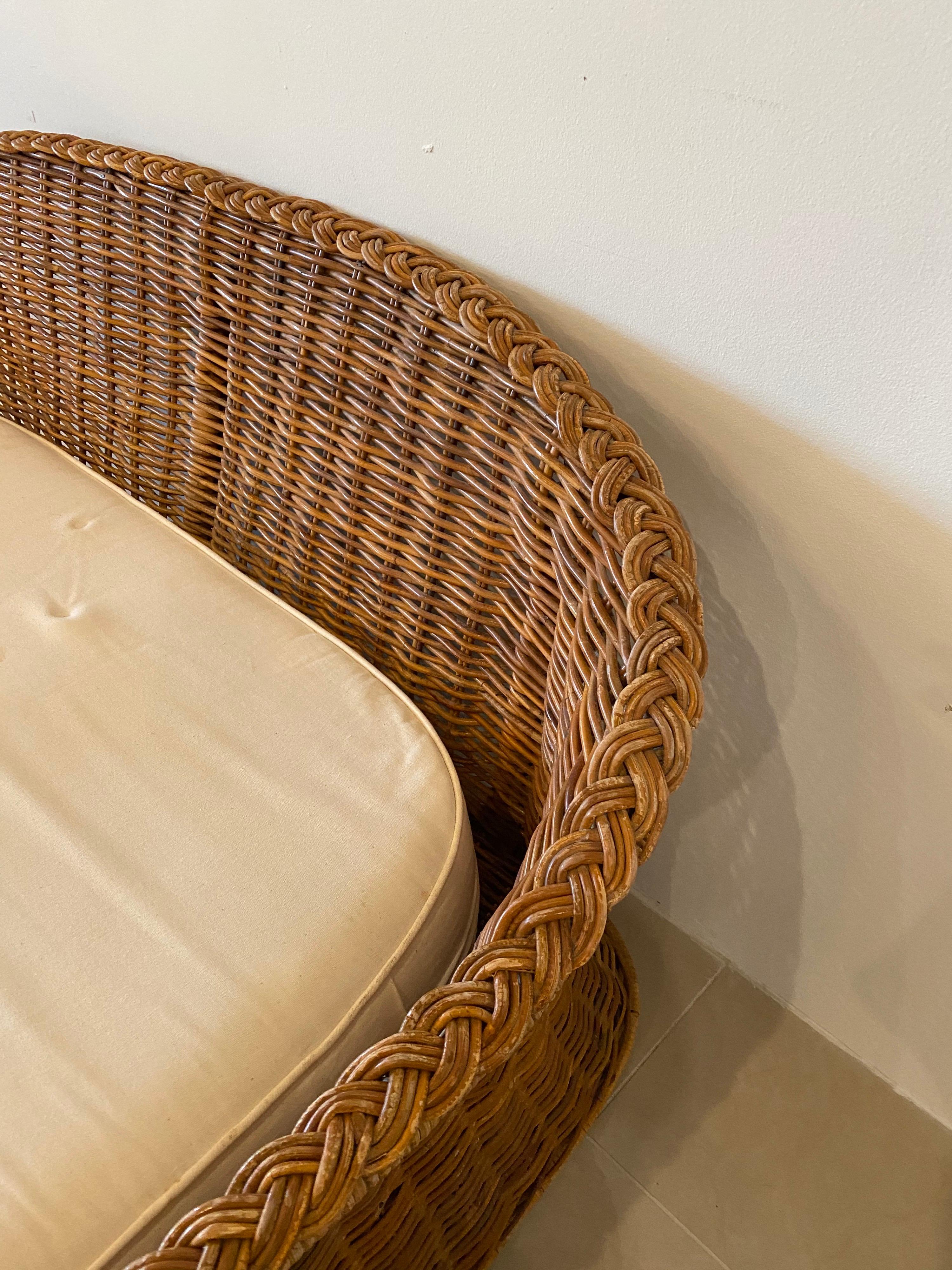 vintage wicker loveseat