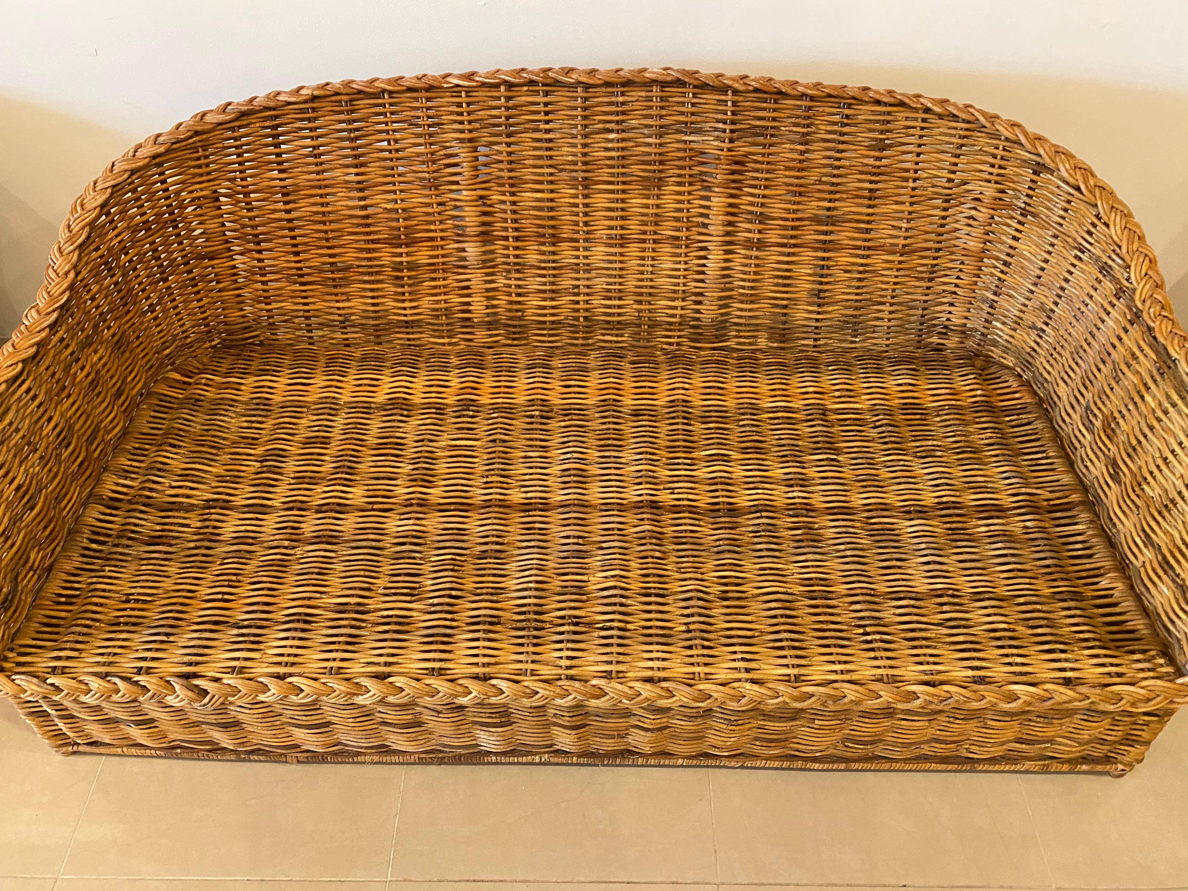 vintage wicker couch