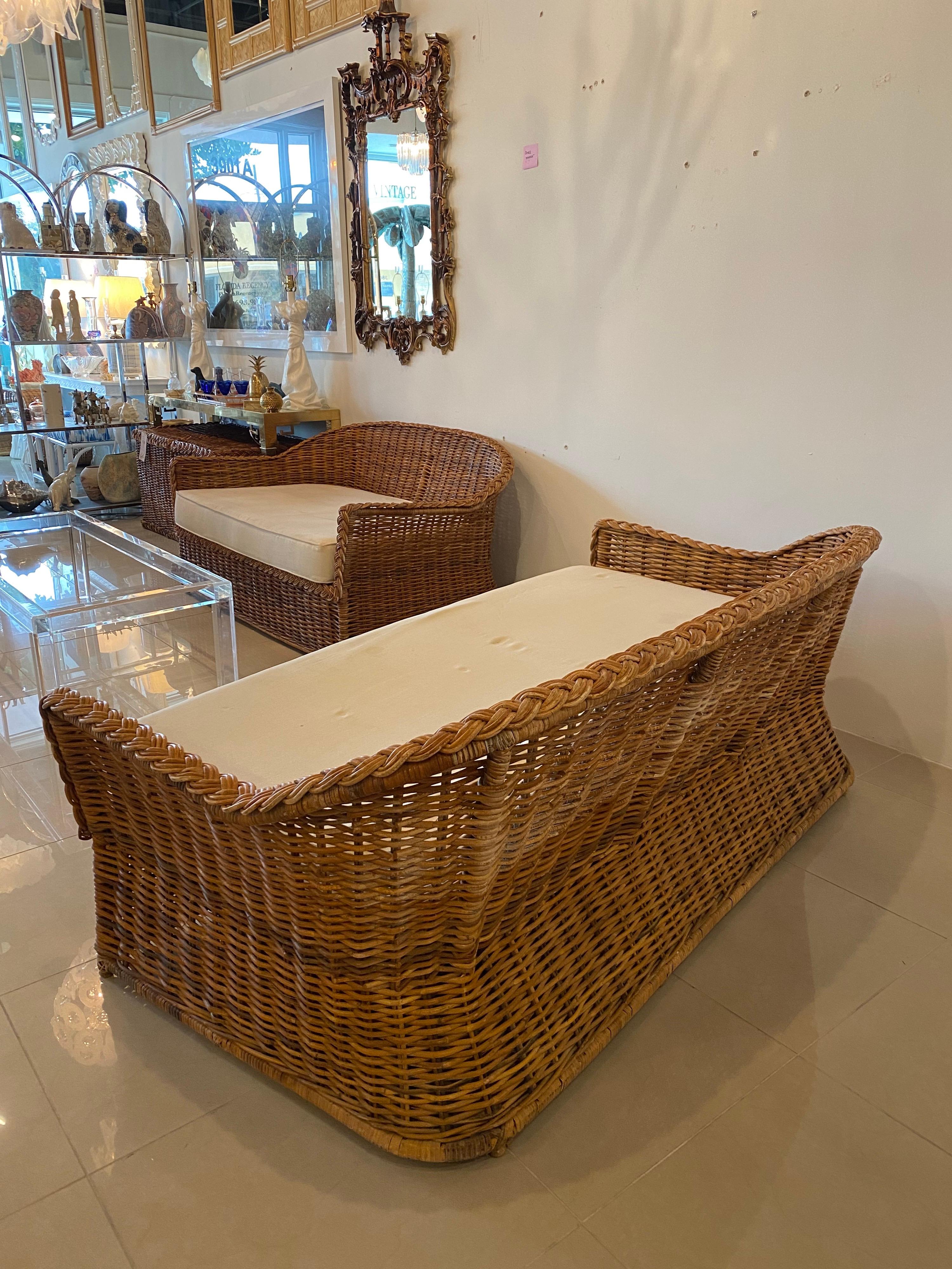 vintage wicker sofa