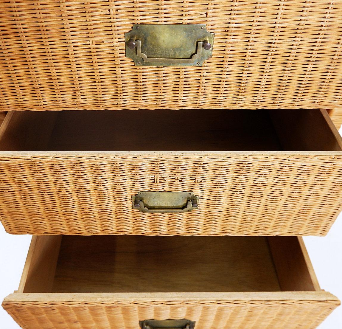 Mid-Century Modern Vintage Wickers Chest of drawer - 1960s