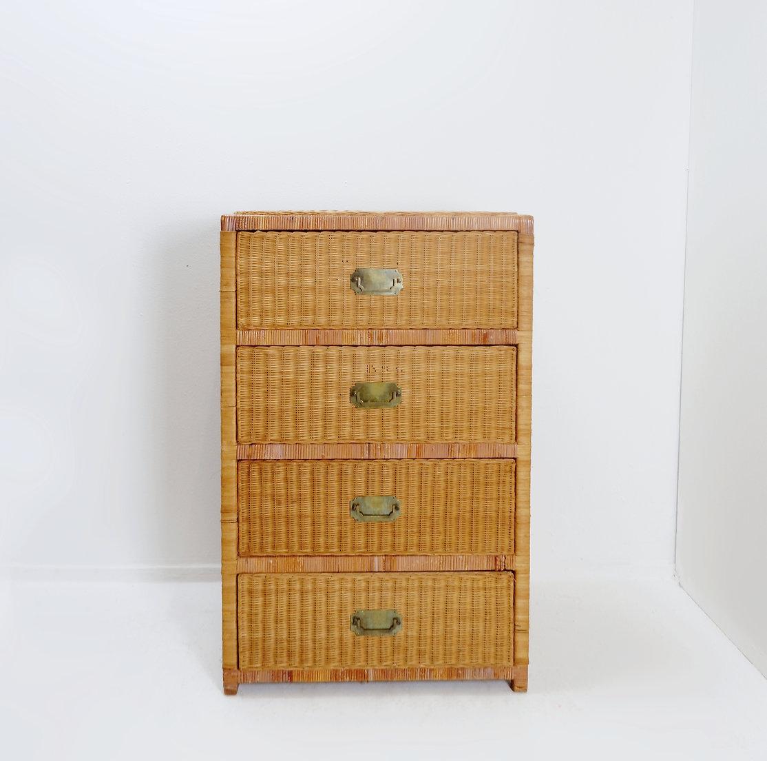 20th Century Vintage Wickers Chest of drawer - 1960s