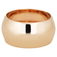 Retro Wide Band Wedding Ring Raised Ridged 14k Yellow Gold Jewelry 