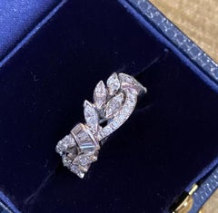 Vintage Wide Diamond Eternity Band 3.00 carat total weight in Platinum Size 6.25