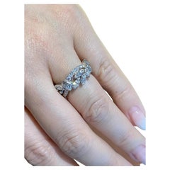 Anillo de eternidad vintage ancho con diamantes 3,00 quilates de peso total en platino Talla 6,25