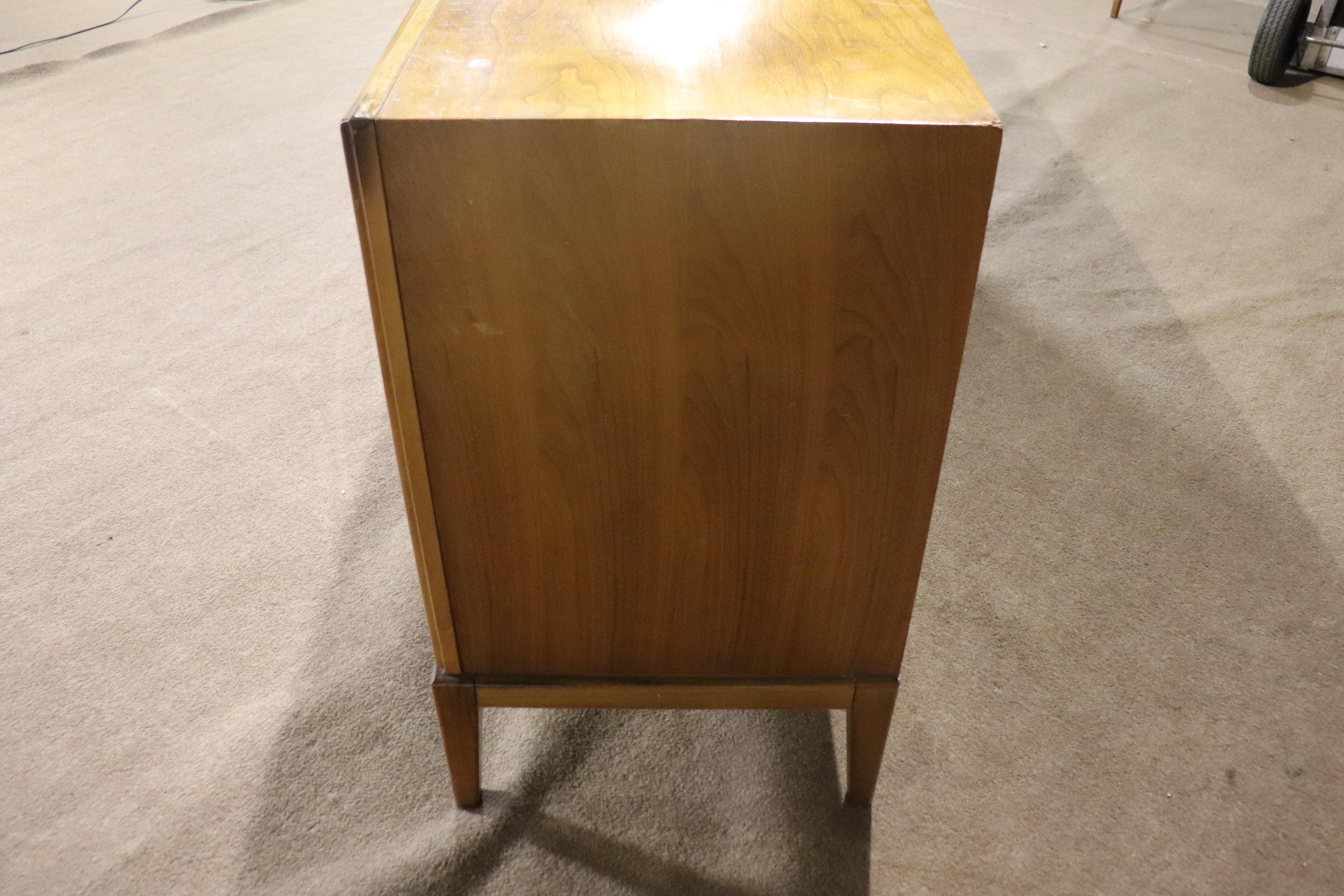 Vintage Wide Dresser w/ Inset Rosewood Handles For Sale 5