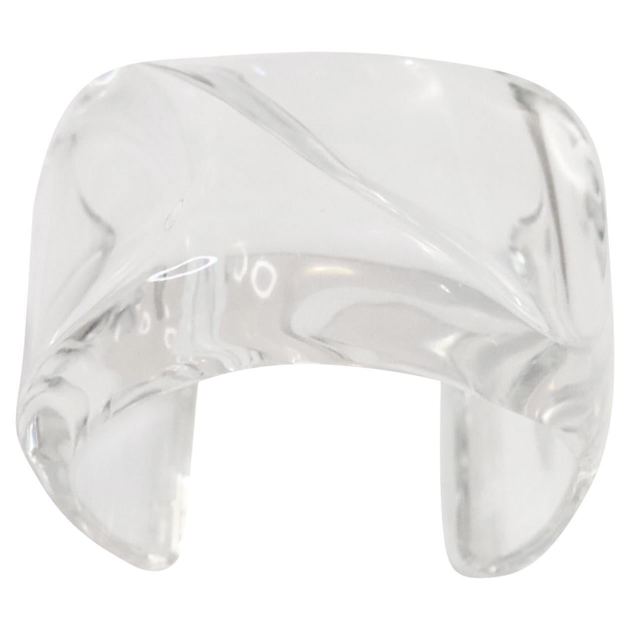 Breites Vintage-Manschettenarmband aus Lucite, ca. 1980er Jahre im Angebot
