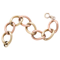 Vintage Wide Two-Tone Link Retro Bracelet