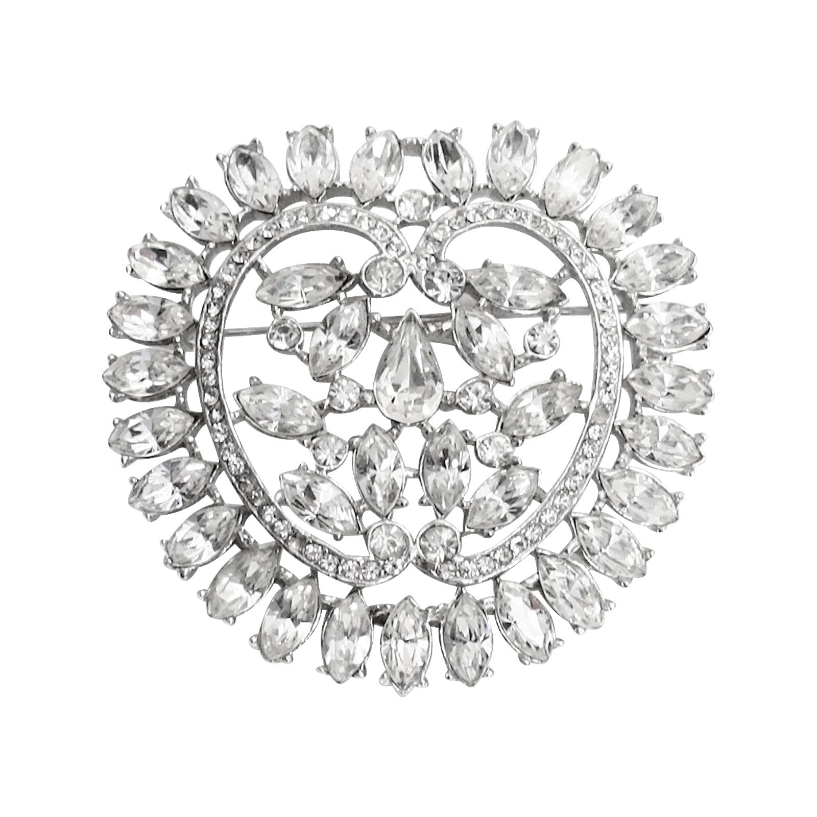 Vintage Wiesner Marquis and Pave Brooch, circa 1960s 1