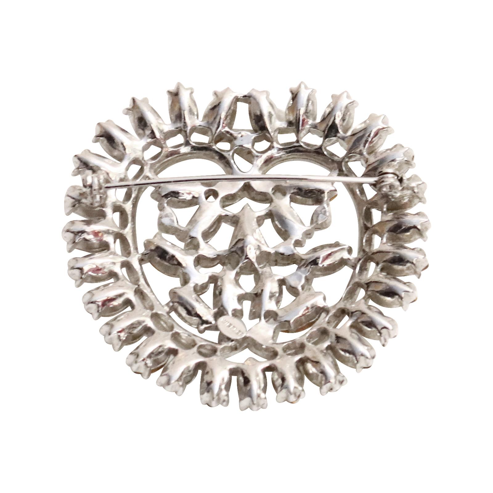 Vintage Wiesner Marquis and Pave Brooch, circa 1960s 3