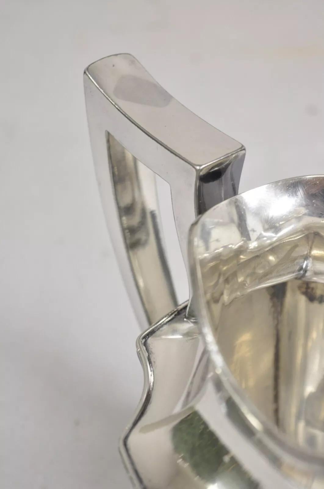 Vintage Wilcox SP Co Art Decó Jarra de agua bulbosa chapada en plata International Silver Plate Co. Chapado en plata en venta