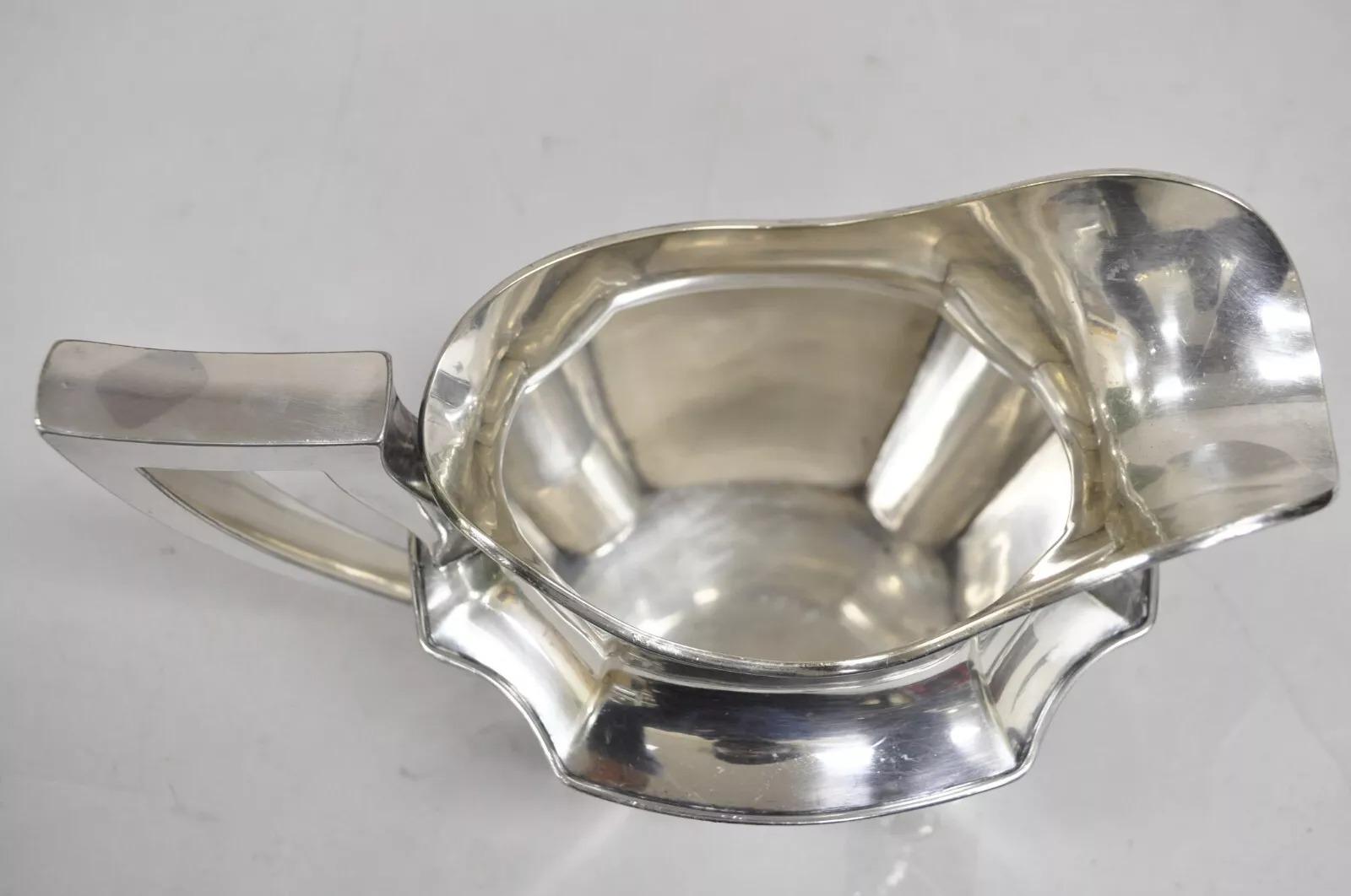 Vintage Wilcox SP Co Art Decó Jarra de agua bulbosa chapada en plata International Silver Plate Co. en venta 1