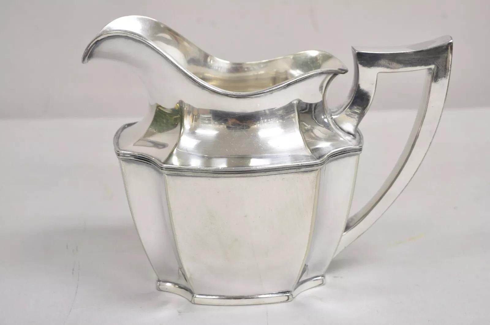 Vintage Wilcox SP Co Art Decó Jarra de agua bulbosa chapada en plata International Silver Plate Co. en venta 3