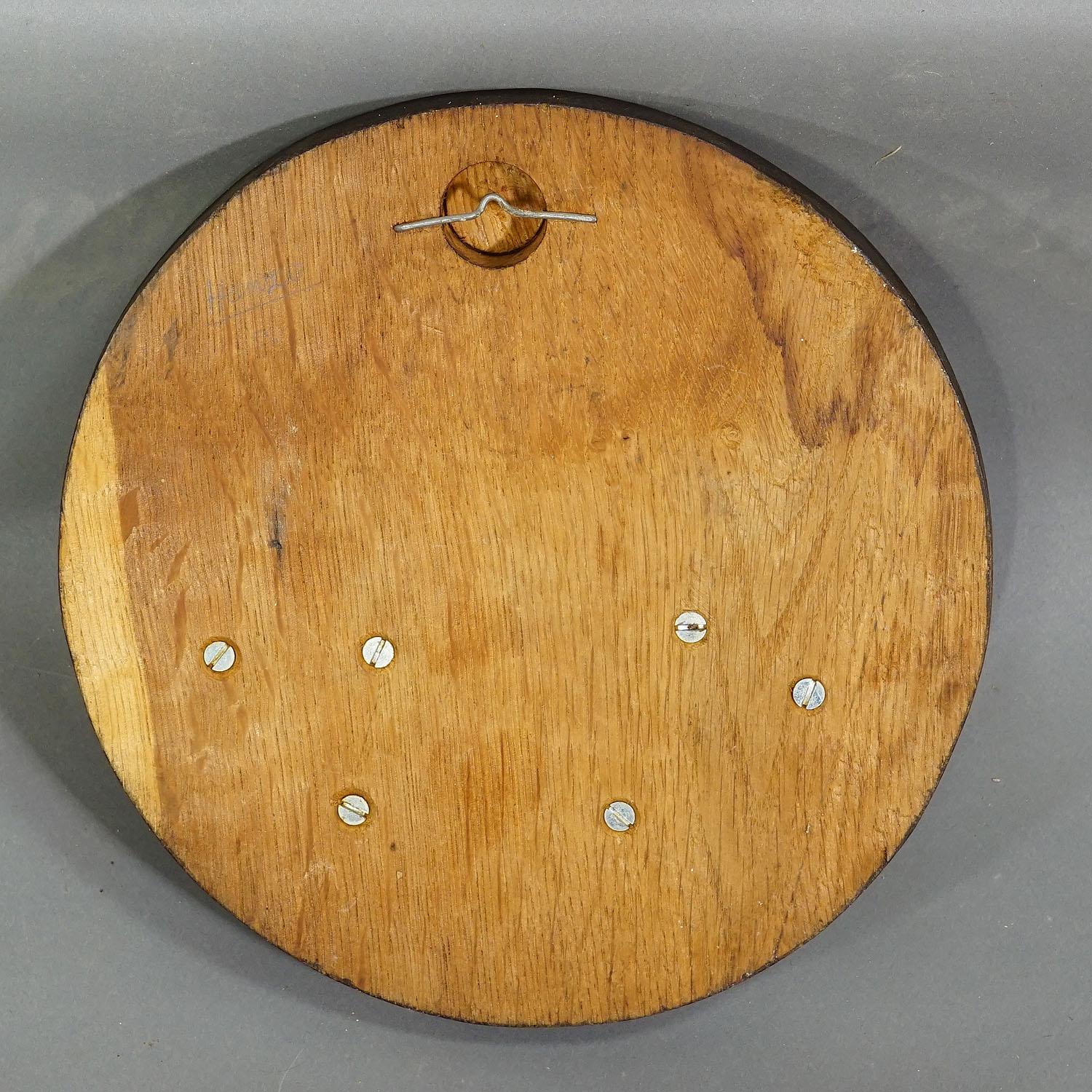 Vintage Wildschweinzahn-Trophäe auf Holztafel, Deutschland 1950er Jahre (Geweih) im Angebot