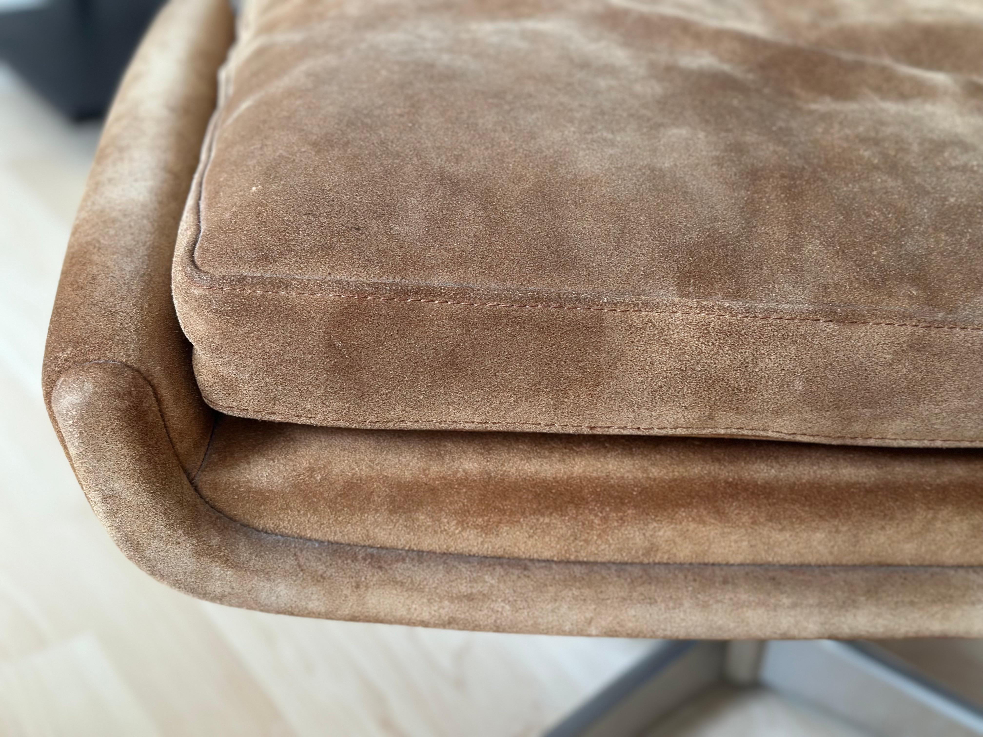 Tedesco Pouf in pelle selvaggia vintage, design tedesco anni '70 in vendita