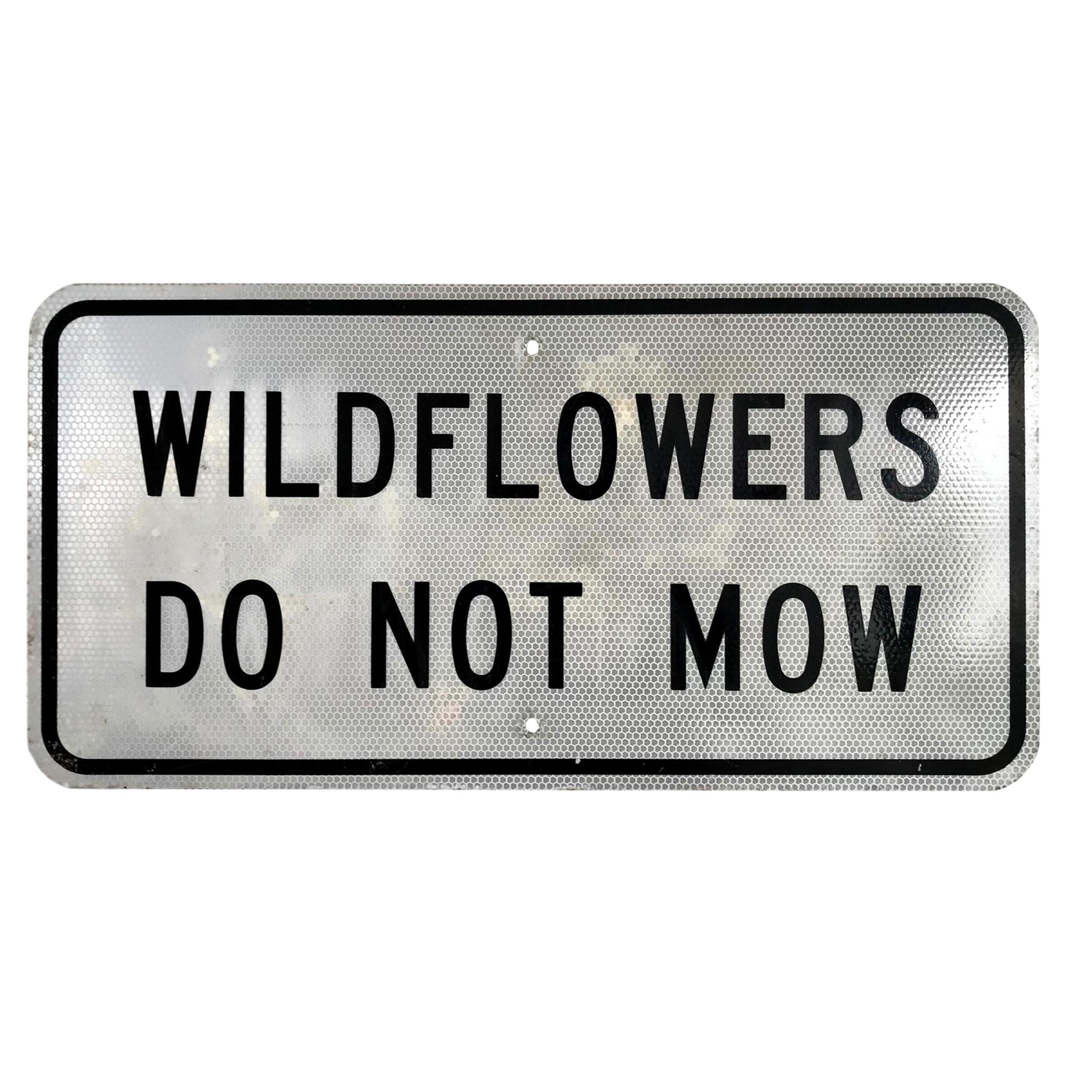 Vintage Wildflowers Metal Highway Sign