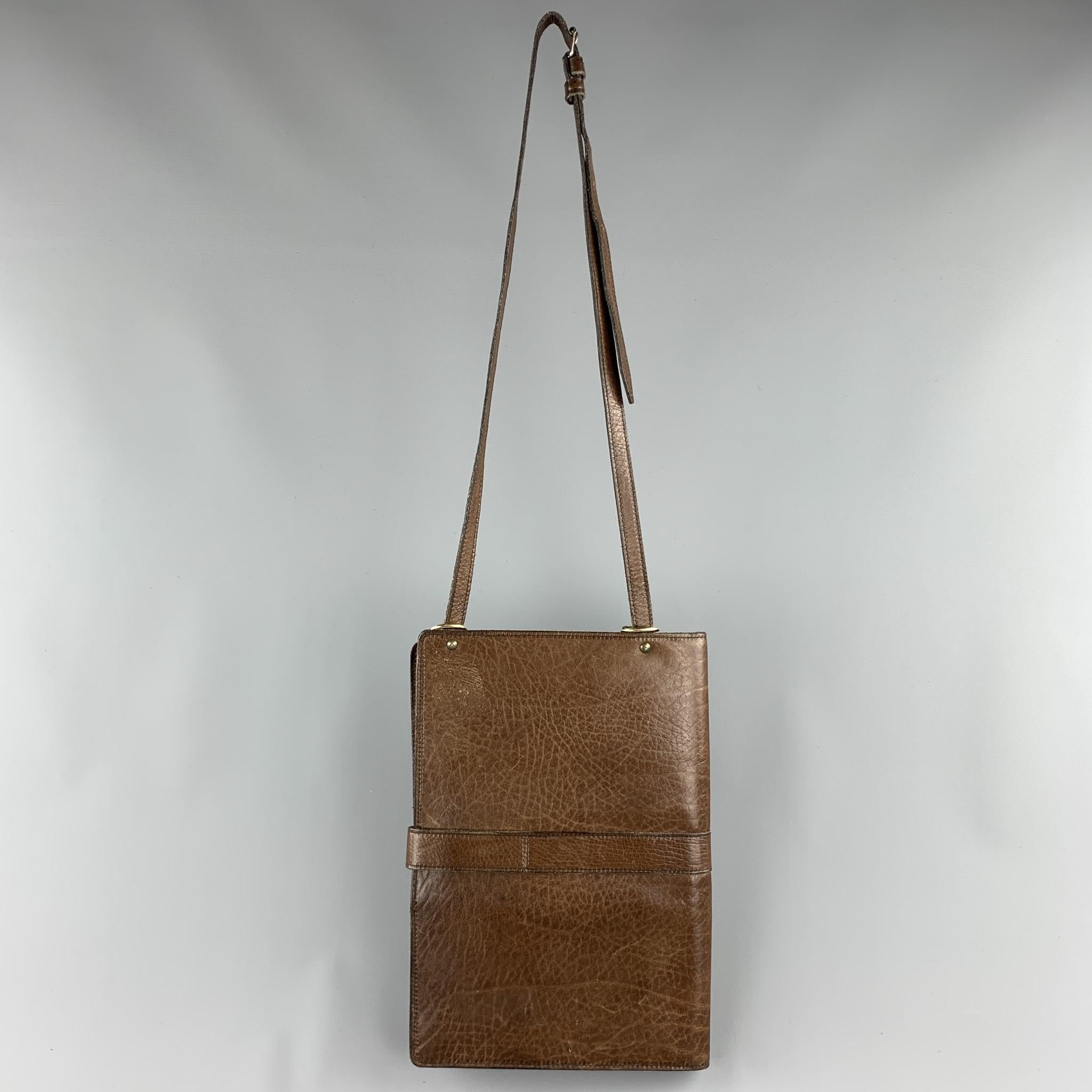 Vintage WILKES BASHFORD Brown Leather Shoulder Bag In Good Condition In San Francisco, CA