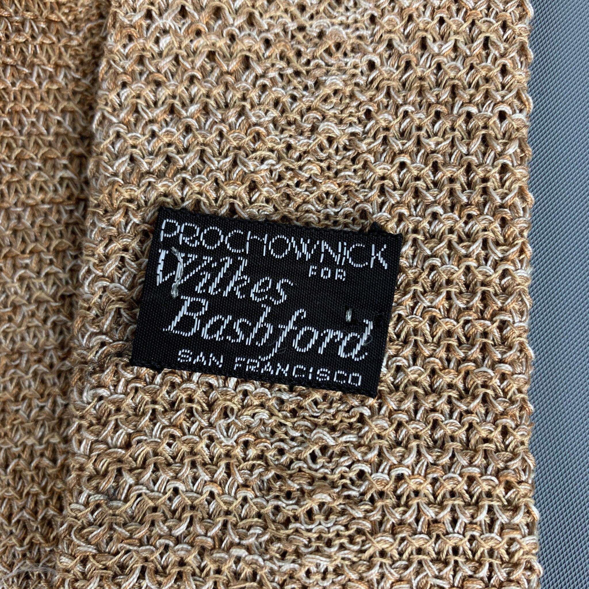 Men's Vintage WILKES BASHFORD Khaki Knitted Silk Tie For Sale