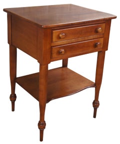 Vintage Willett Maple Nightstand 2-Drawer Early American Country Side Table