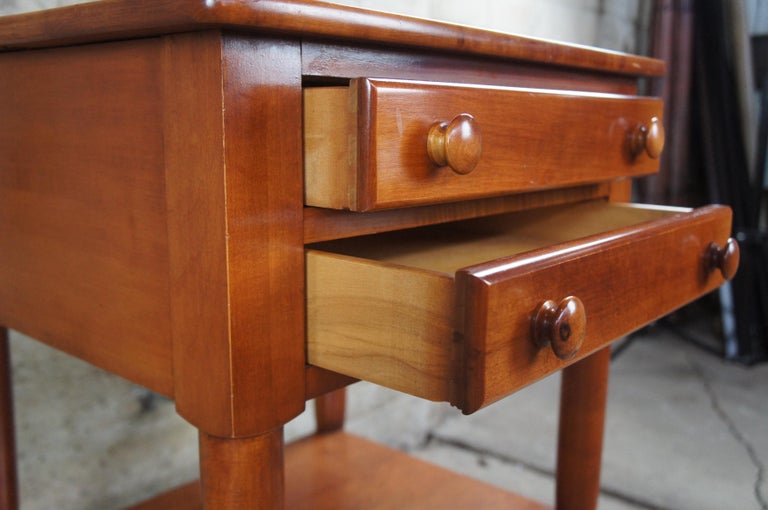 Vintage Willett Maple Nightstand 2Drawer Early American Country Side Table at 1stDibs