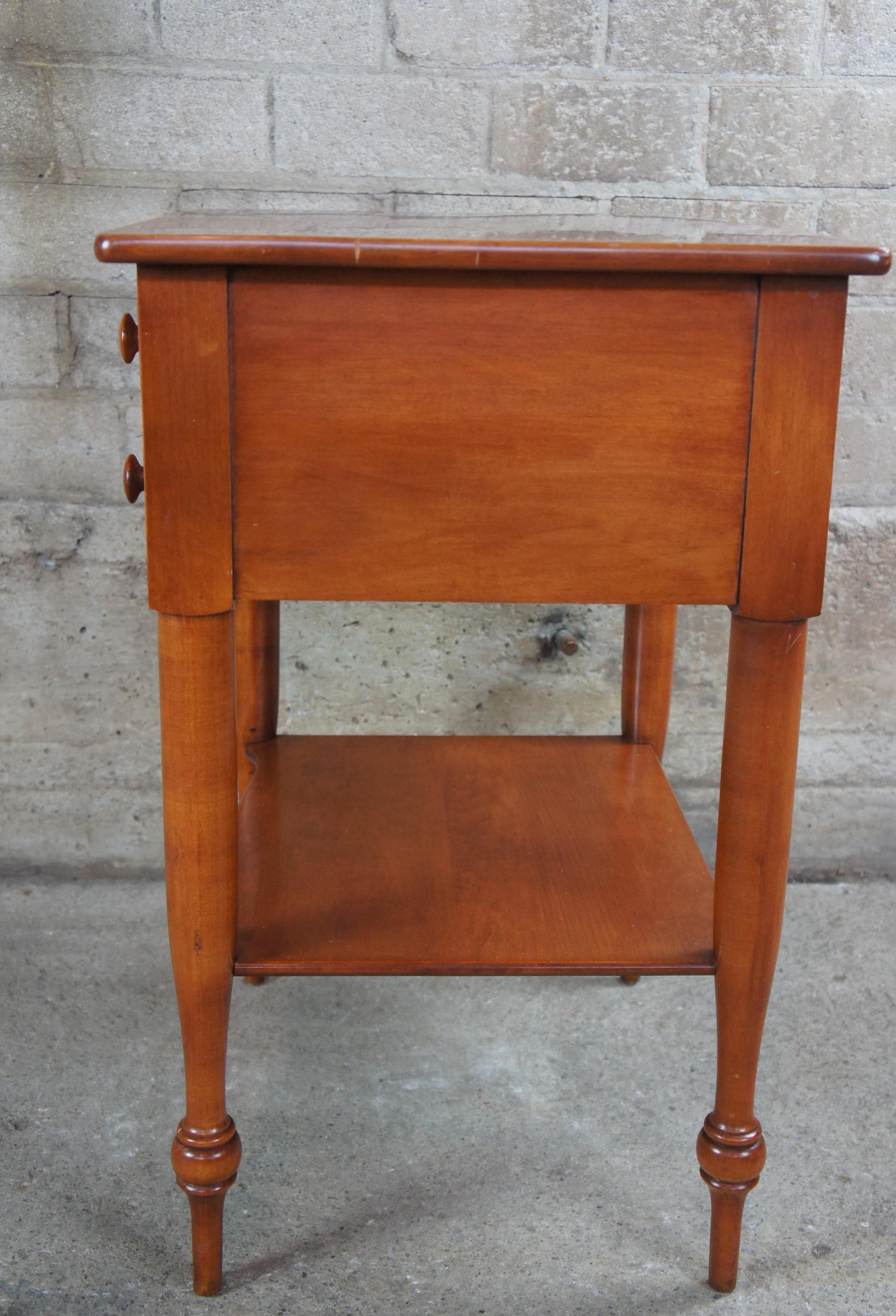 Mid-20th Century Vintage Willett Maple Nightstand 2-Drawer Early American Country Side Table