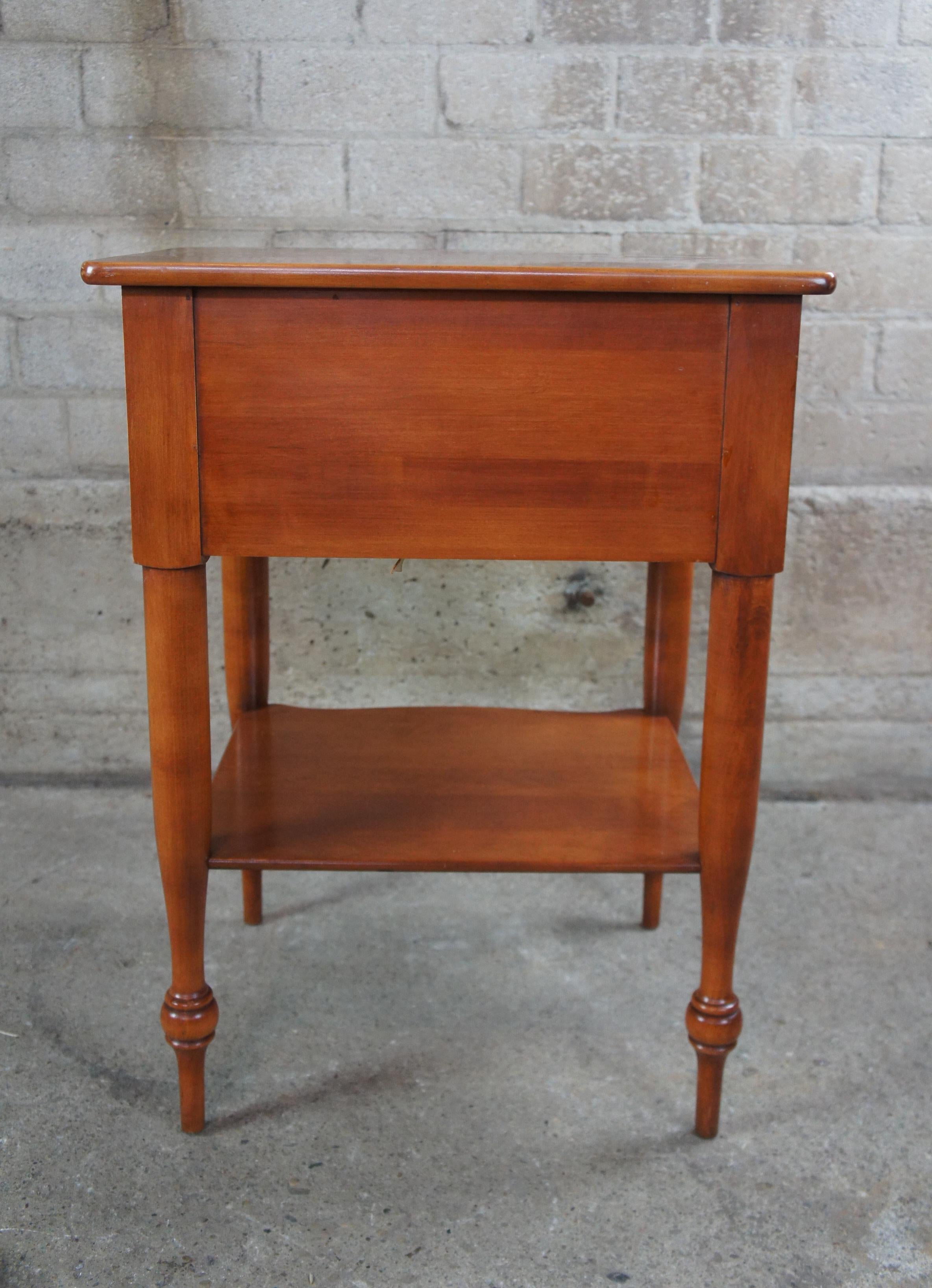 Vintage Willett Maple Nightstand 2-Drawer Early American Country Side Table 1