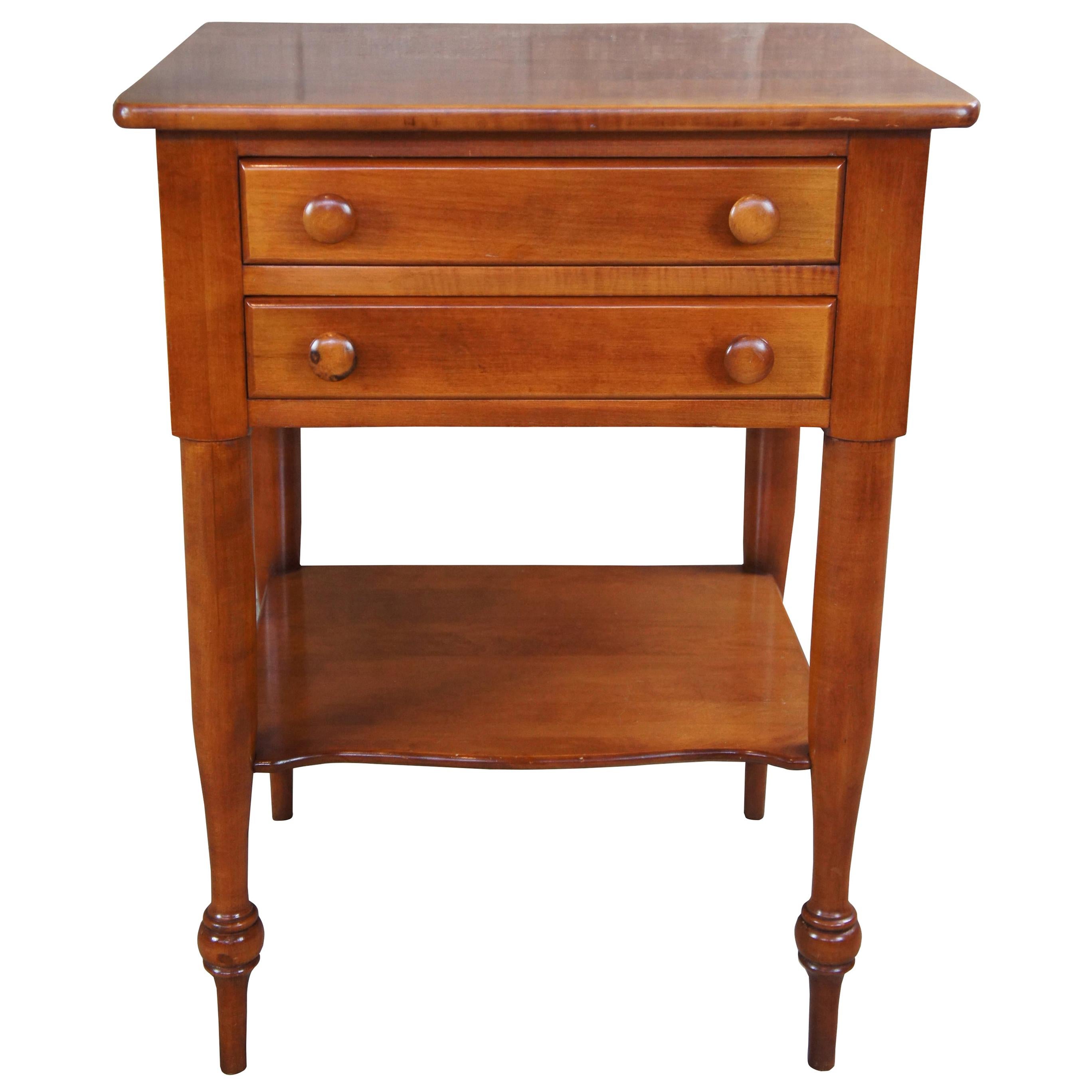 Vintage Willett Maple Nightstand 2-Drawer Early American Country Side Table