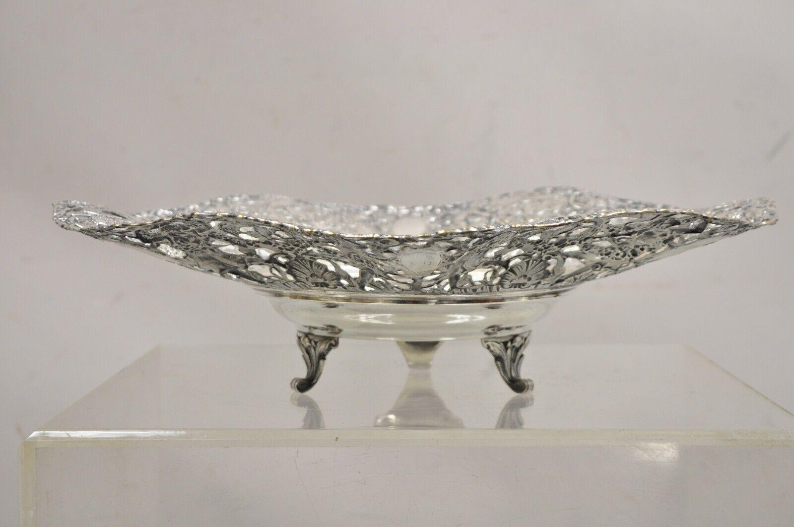 Vintage William Adams WA Spain Silver Plated Figural Repousse Large Fruit Bowl For Sale 6