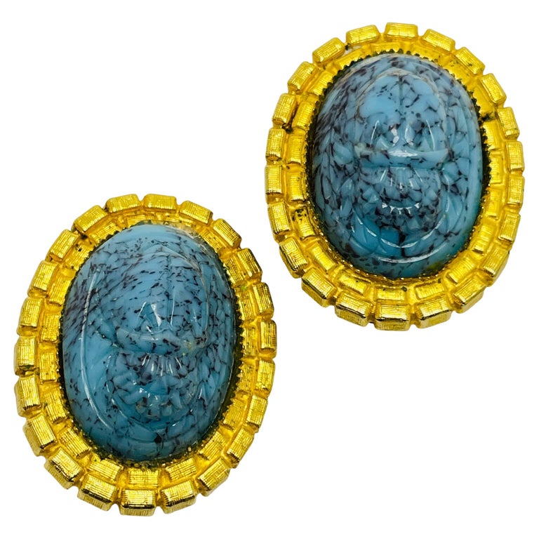 Boucles D'oreilles Clip Vintage Dorées - Bijou Rétro, Fermoir Clip, Bon état