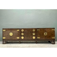Vintage William Doezema for Mastercraft Burl Wood Medallion Credenza