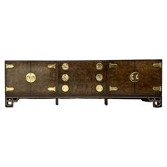 Vintage William Doezema for Mastercraft Burl Wood Medallion Credenza