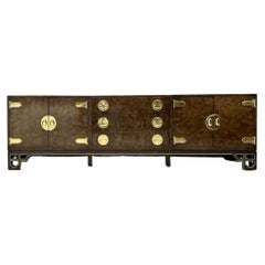 Vintage William Doezema for Mastercraft Burl Wood Medallion Credenza