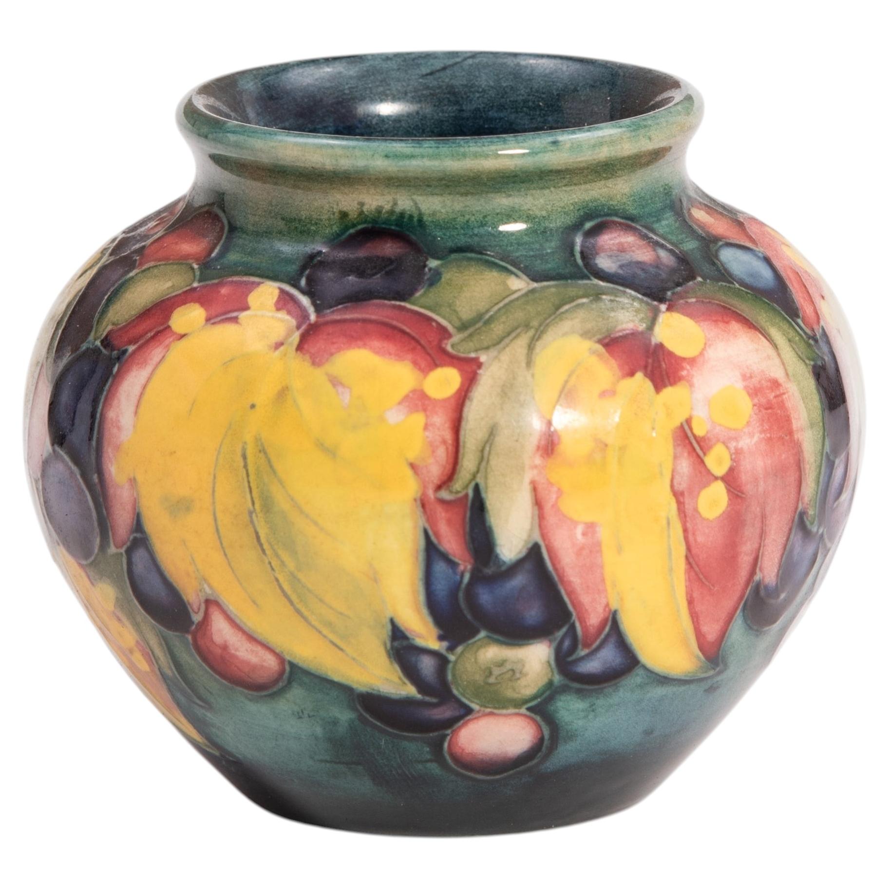 Vintage William Moorcroft Leaf Berry Pattern Art Pottery Cabinet Vase