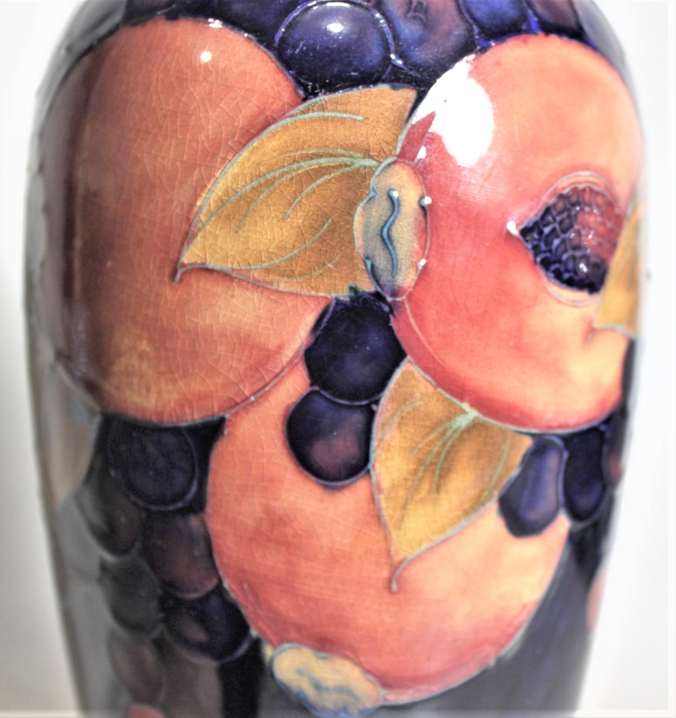 Art Deco Vintage William Moorcroft Pomegranate Art Pottery Vase For Sale