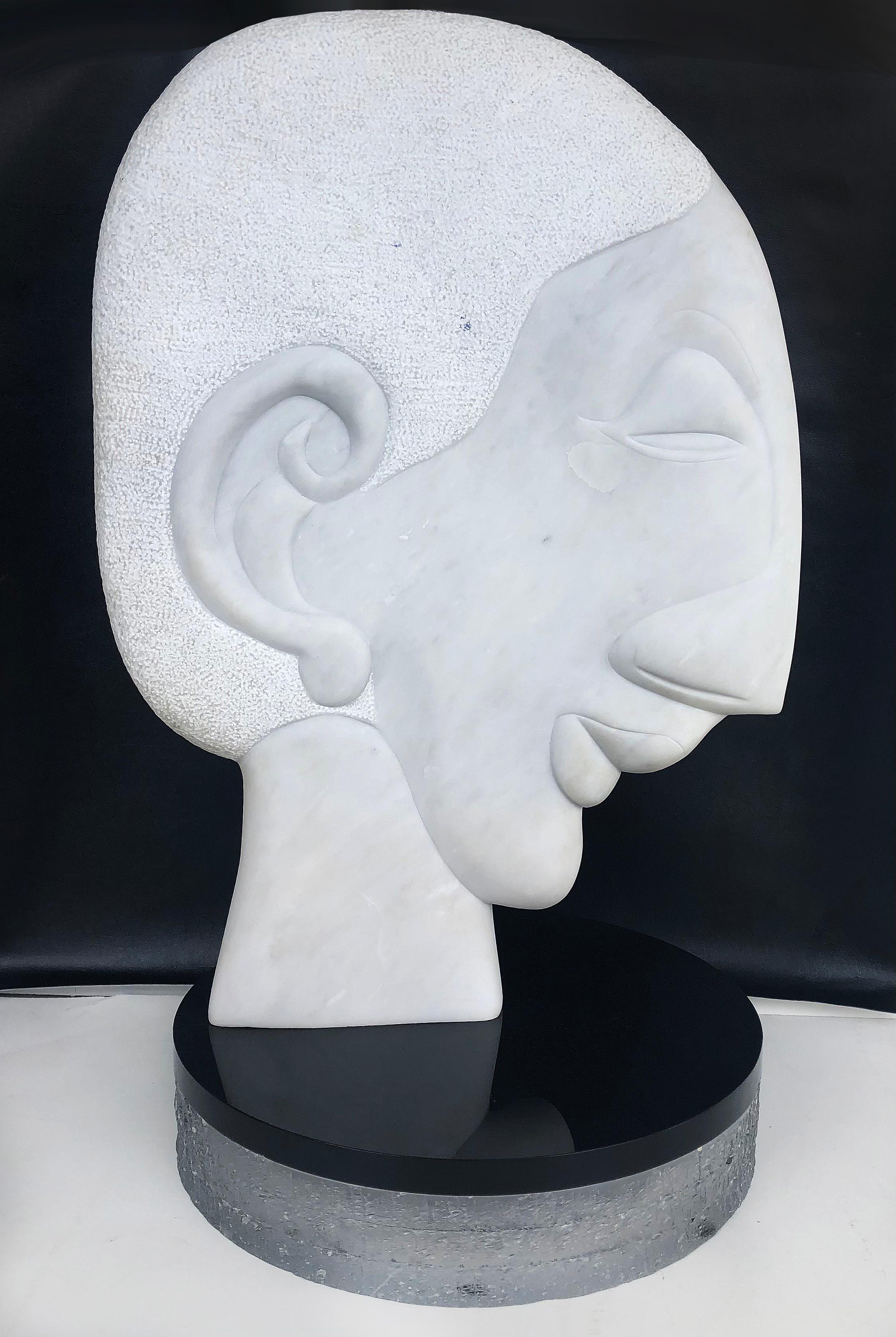 Vintage William P. Katz Abstract Carved Marble Sculpture Signed WPK 

Offered for sale is an original abstract carved marble sculpture thought to be a self-portrait by American artist William P. Katz (1936-2003). The sculpture features the title