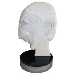 Vintage William P. Katz Abstract Carved Marble Sculpture Signed WPK
