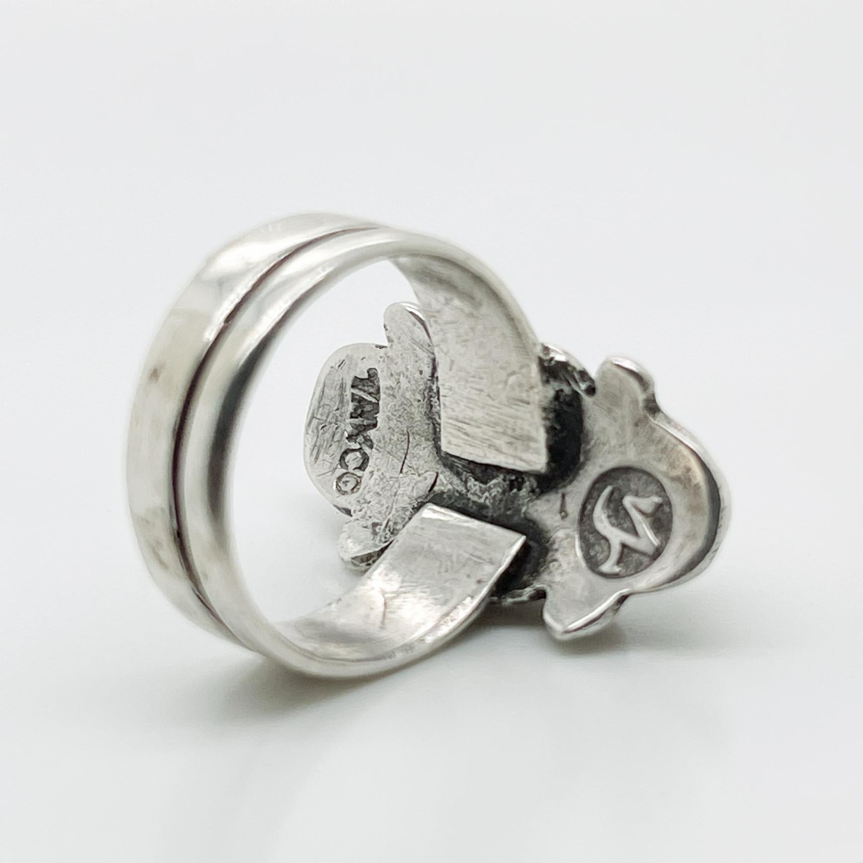 Vintage William Spratling Mexican Modernist Sterling Silver Ring 5