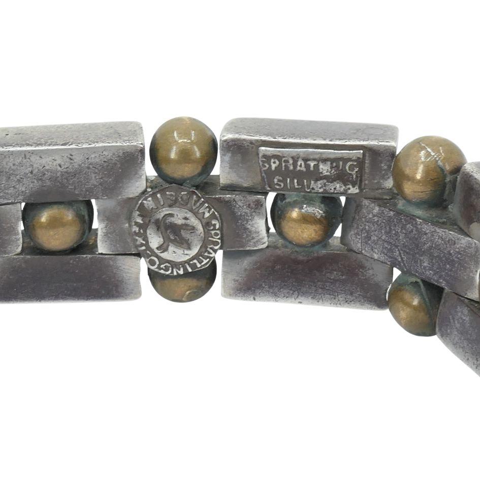 Women's or Men's Vintage William Spratling Mexico Silver Bronze Bracelet For Sale