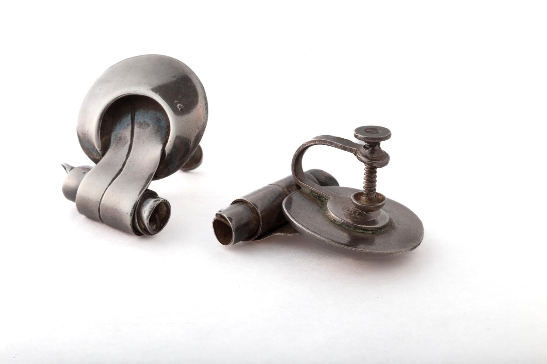 Pendientes vintage de plata William Spratling c. 1945 en Excelente estado para la venta en Stamford, CT