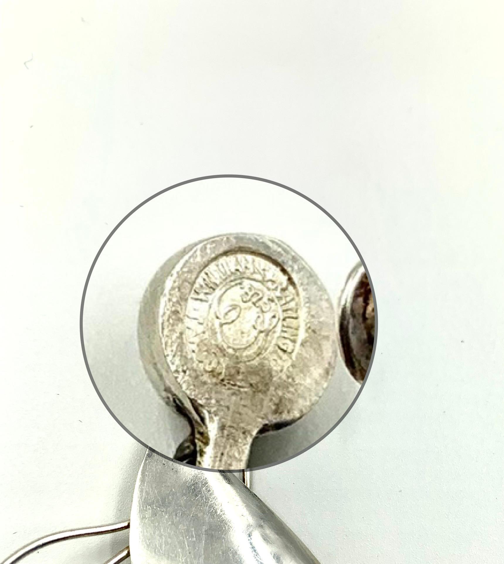 Vintage William Spratling Sterling Silver Large Mexican Modernist Earrings For Sale 1
